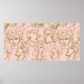 Tegenwoordig abstract vrouw. Minimalistisch e Poster (Voorkant)