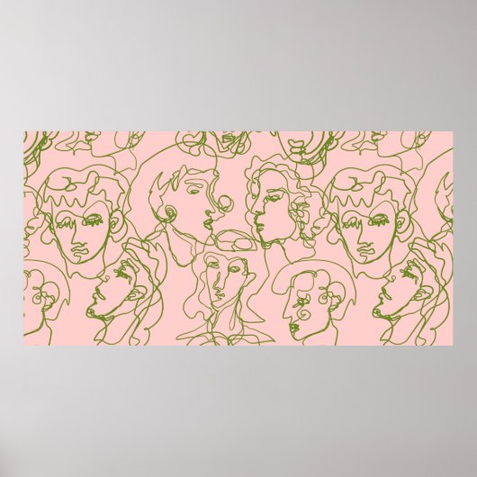 Tegenwoordig abstract vrouw. Minimalistisch e Poster (Voorkant)