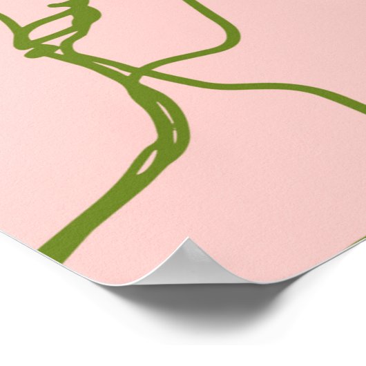 Tegenwoordig abstract vrouw. Minimalistisch e Poster (Hoek)