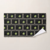 TEGENWOORDIGE MODERNE GROENE LEAF OP ZWART BAD HANDDOEK (Handdoek)