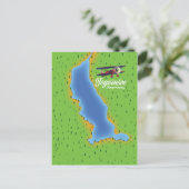 Tegernsee Duitsland vintage meer kaart (Staand voorkant)