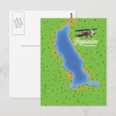 Tegernsee Duitsland vintage meer kaart (Voorkant / Achterkant)