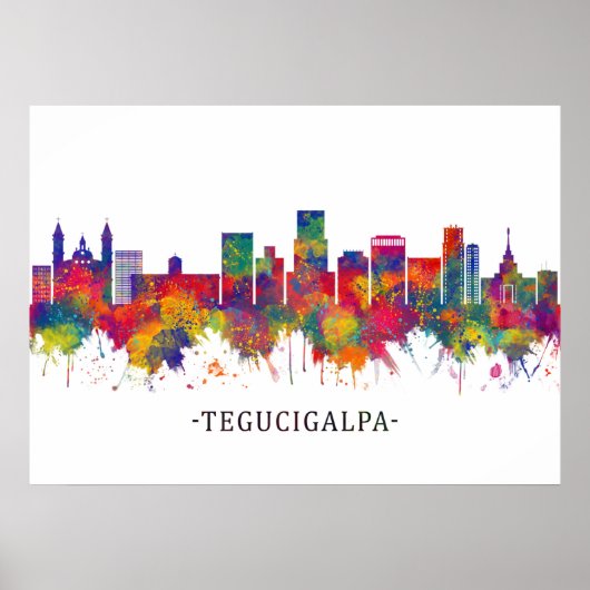 Tegucigalpa Honduras Skyline Poster (Voorkant)