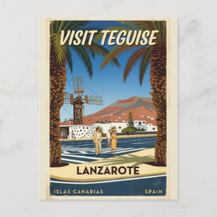 Teguise Lanzarote Spanje vintage reisposter Briefkaart
