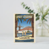 Teguise Lanzarote Spanje vintage reisposter Briefkaart (Staand voorkant)