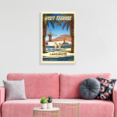 Teguise Lanzarote Spanje vintage reisposter Canvas Afdruk (Insitu (Woonkamer))