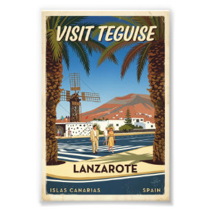 Teguise Lanzarote Spanje vintage reisposter Foto Afdruk