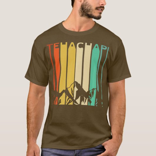 Tehachapi California Mountains Retro Railroad T-shirt (Voorkant)