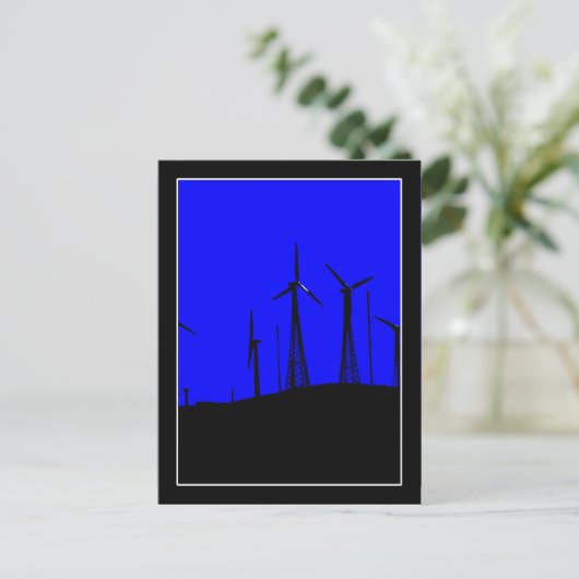 Tehachapi Wind Boerderij Silhouette Briefkaart (Staand voorkant)