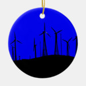 Tehachapi Wind Boerderij Silhouette Keramisch Ornament (Voorkant)