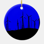 Tehachapi Wind Boerderij Silhouette Keramisch Ornament (Achterkant)