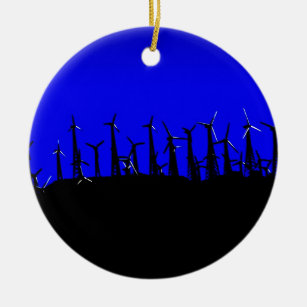 Tehachapi Wind Boerderij Silhouette Keramisch Ornament