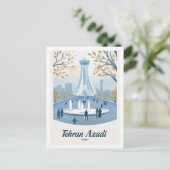 Teheran Azadi Tower Iran Vintage Travel Place Briefkaart (Staand voorkant)