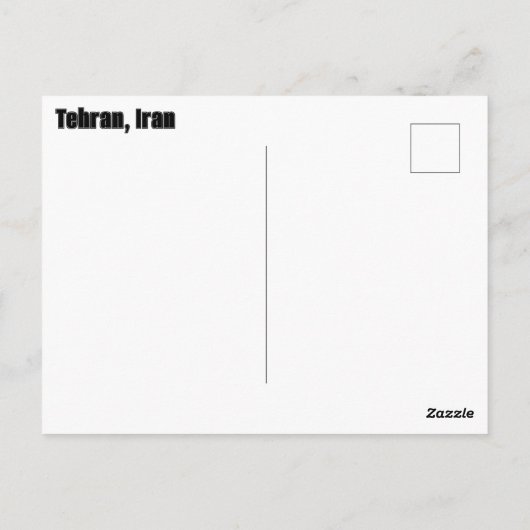 Teheran, Iran Briefkaart (Achterkant)