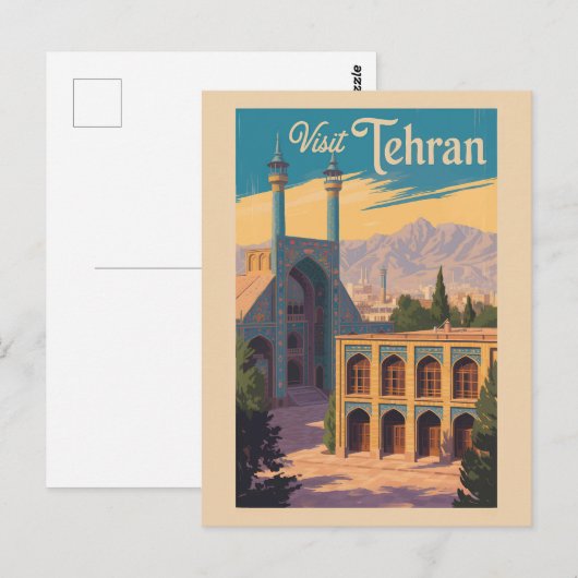 Teheran Iran Golestan Paleis Illustratie Reizen Briefkaart (Voorkant / Achterkant)