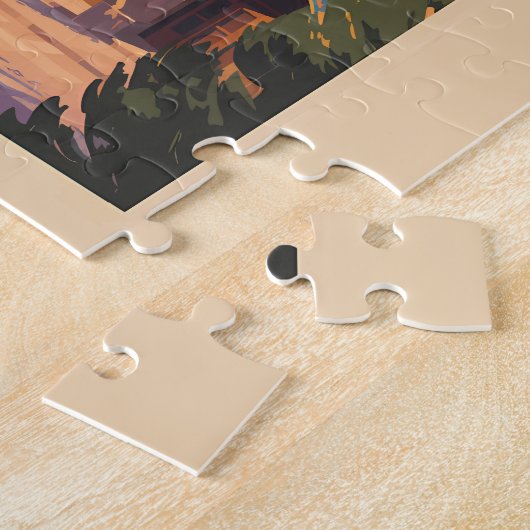 Teheran Iran Golestan Paleis Illustratie Reizen Legpuzzel (Zijkant)