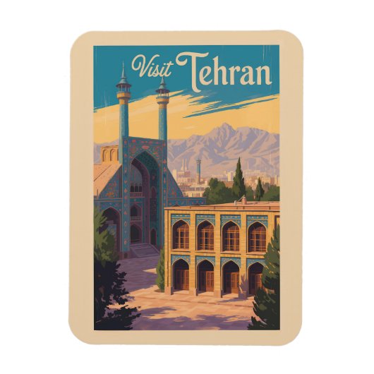 Teheran Iran Golestan Paleis Illustratie Reizen Magneet (Verticaal)
