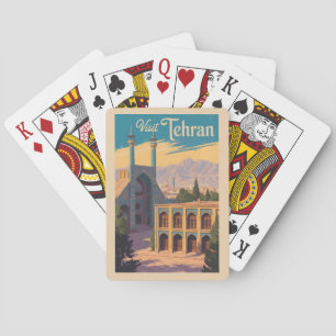 Teheran Iran Golestan Paleis Illustratie Reizen Pokerkaarten