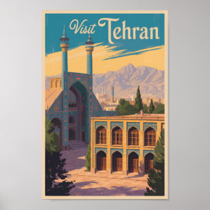 Teheran Iran Golestan Paleis Illustratie Reizen Poster