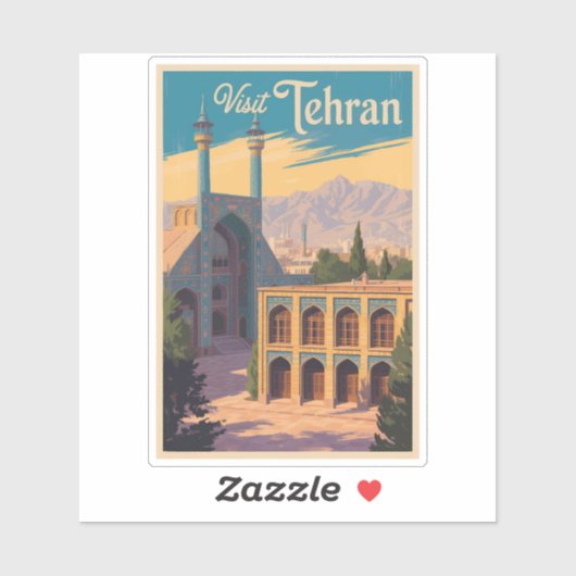 Teheran Iran Golestan Paleis Illustratie Reizen Sticker (Vel)