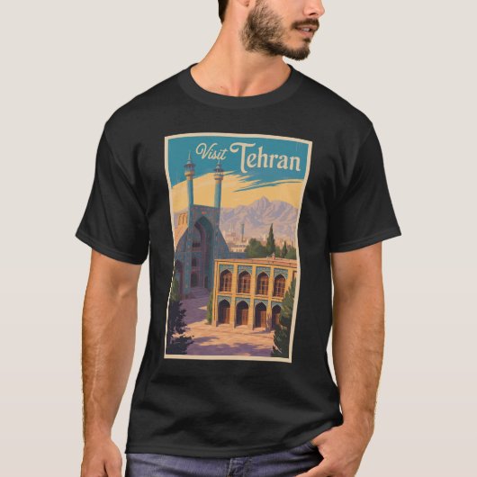 Teheran Iran Golestan Paleis Illustratie Reizen T-shirt (Voorkant)