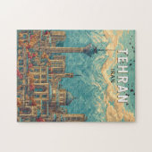 Teheran Iran Illustratie Reizen Art Vintage Legpuzzel (Horizontaal)