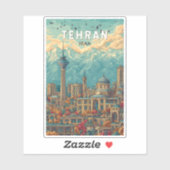 Teheran Iran Illustratie Reizen Art Vintage Sticker (Vel)