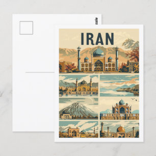 Teheran Iran Vintage Beroemde Reisplaats Briefkaart