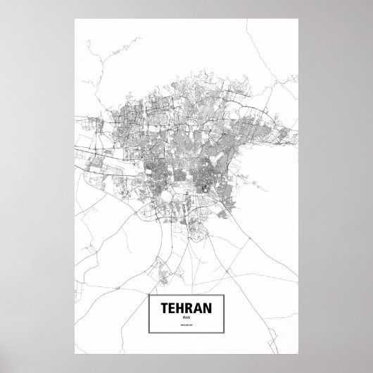 Teheran, Iran (zwart op wit) Poster (Voorkant)