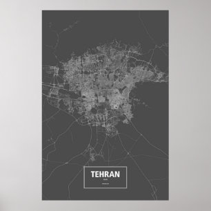 Teheran, Iran (zwart wit) Poster
