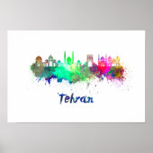 Teheran skyline in waterverf poster (Voorkant)