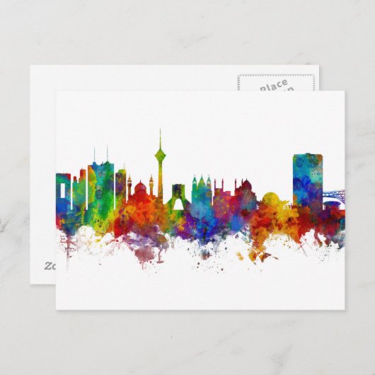 Tehran Iran Skyline Briefkaart (Voorkant / Achterkant)