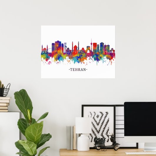Tehran Iran Skyline Poster (Thuiskantoor)