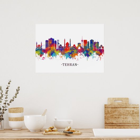 Tehran Iran Skyline Poster (Keuken)