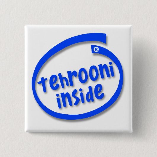 Tehrooni Binnen Vierkante Button 5,1 Cm (Voorkant)