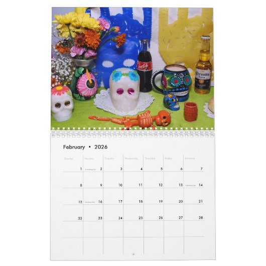 Tehuana Ofrenda Kalender (Feb 2026)