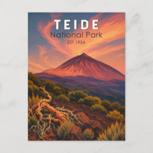 Teide Nationaal Park Spanje Illustratie Reis Kunst Briefkaart