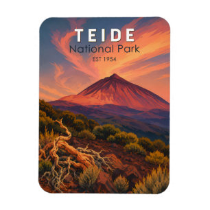 Teide Nationaal Park Spanje Illustratie Reis Kunst Magneet