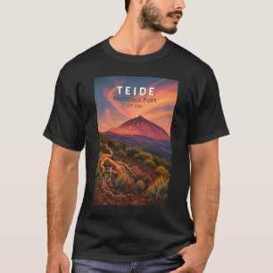 Teide Nationaal Park Spanje Illustratie Reis Kunst T-shirt