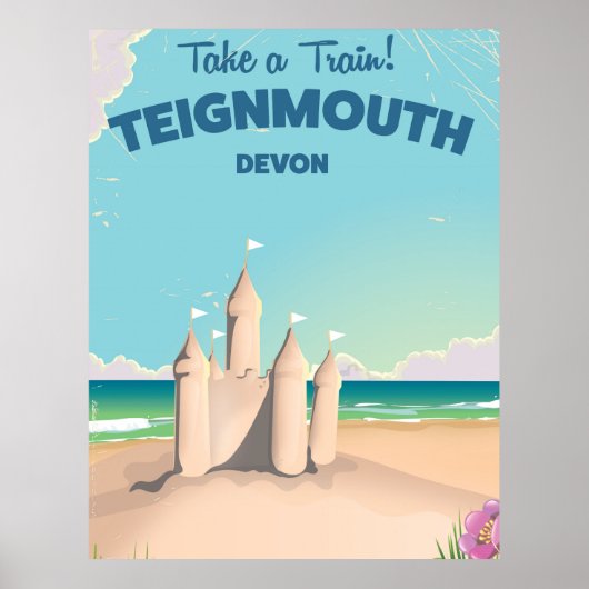 Teignmouth Beach Devon Vintage poster (Voorkant)