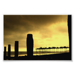 Teignmouth pier en Beach Devon England UK Foto Afdruk