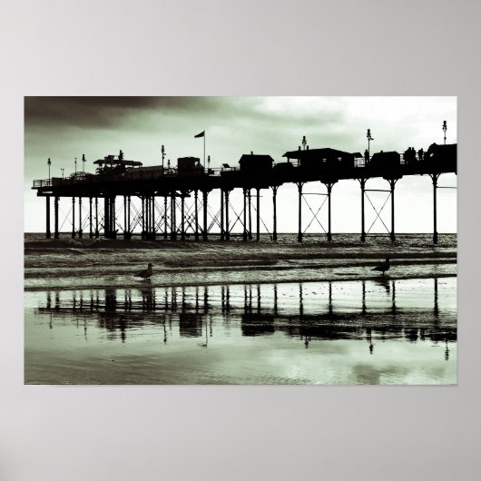 Teignmouth pier en Beach Devon England UK Poster (Voorkant)