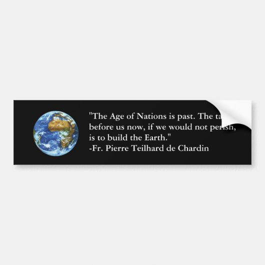 Teilhard de Chardin Bumpersticker (Voorkant)