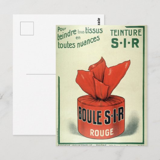 Teinture Rouge  Franse dames Boudoir Adver Briefkaart (Voorkant / Achterkant)