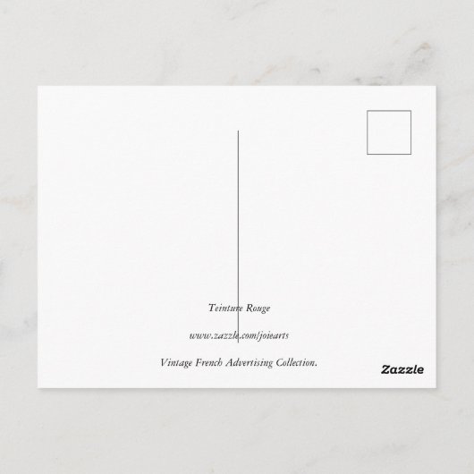 Teinture Rouge  Franse dames Boudoir Adver Briefkaart (Achterkant)