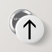 TEIWAZ RUNE RONDE BUTTON 5,7 CM (Voorkant /achterkant)