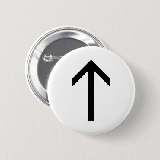 TEIWAZ RUNE RONDE BUTTON 5,7 CM (Voorkant /achterkant)