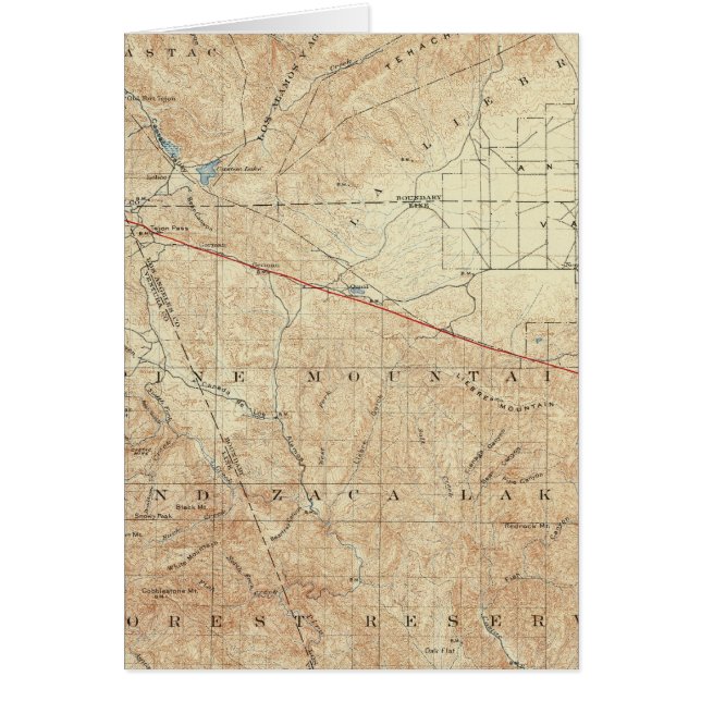 Tejon quadrangle toont San Andreas Rift (Voorkant)