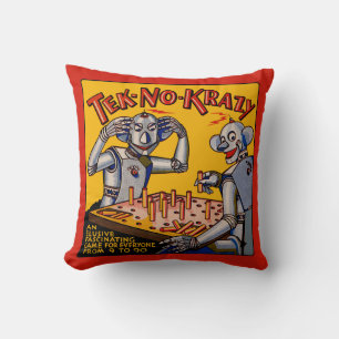"Tek-No-Krazy" robotspel Graphic Pillow Kussen