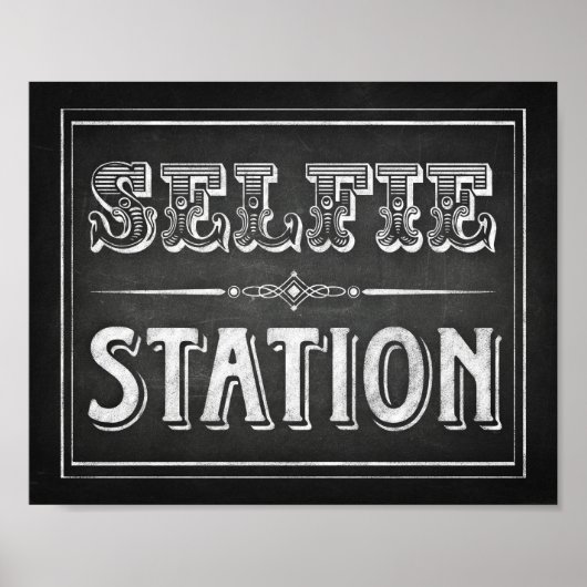 Teken Afdrukken SELFIE STATION STARTPUNT KIEZEN Poster (Voorkant)